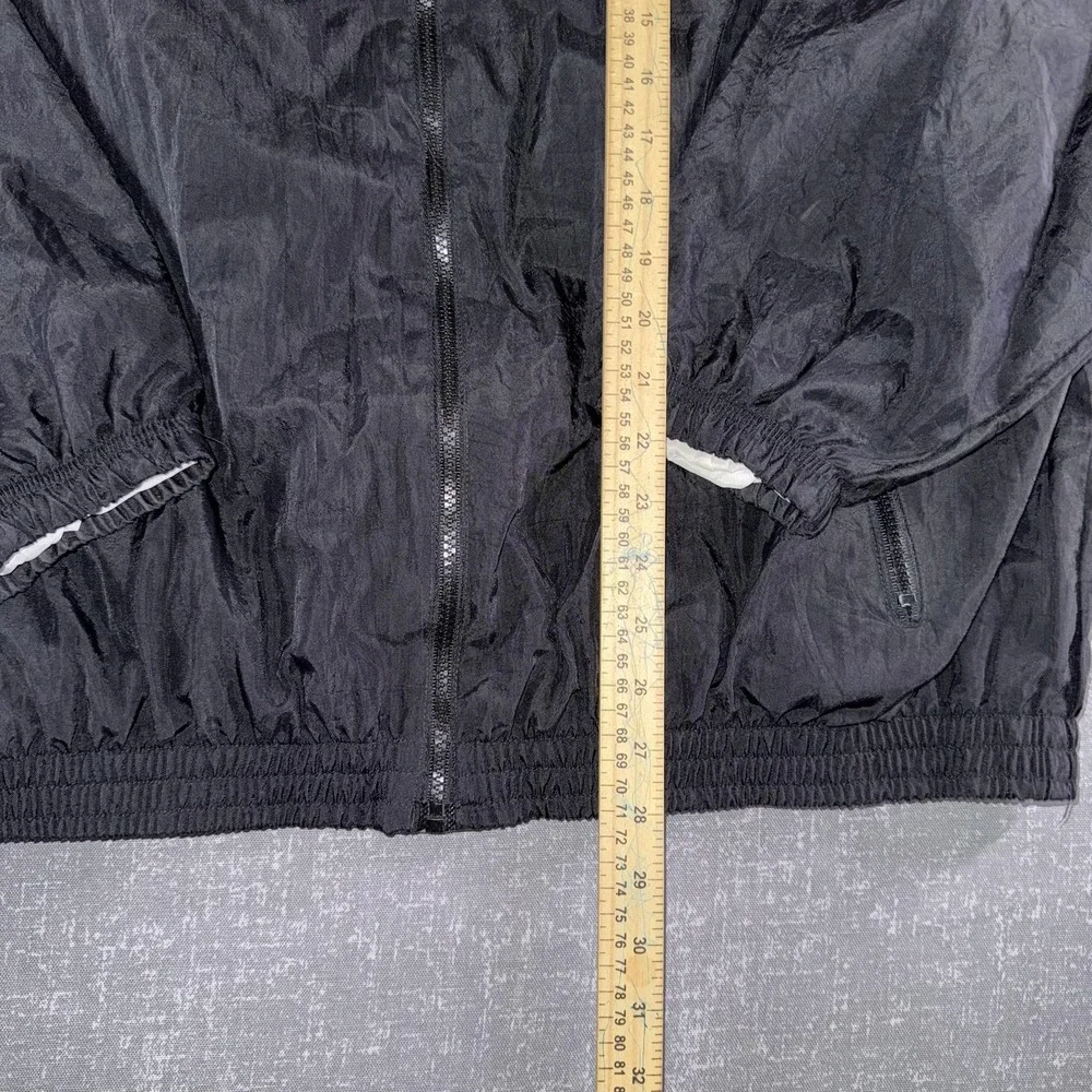 Perry Ellis America Jacket Mens XL Black Nylon Windbreaker Patriotic Logo